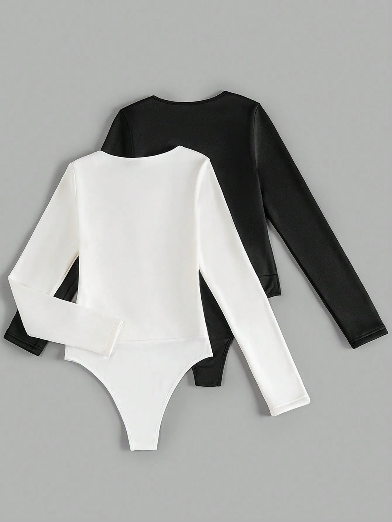 2pcs Long Sleeve Warm Lined Jumpsuit