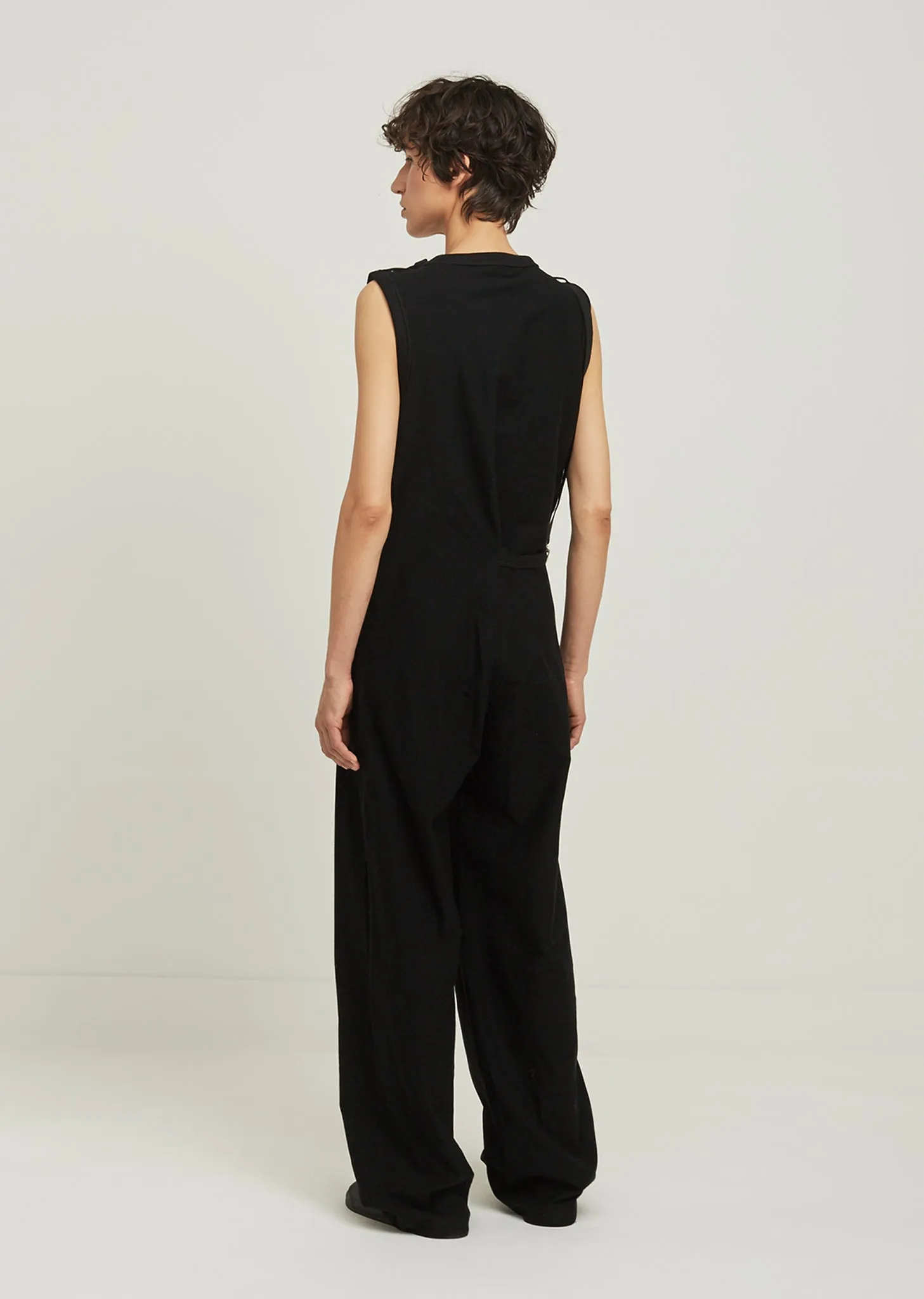 3-Stripes Sleeveless Cotton-Piqué Jumpsuit