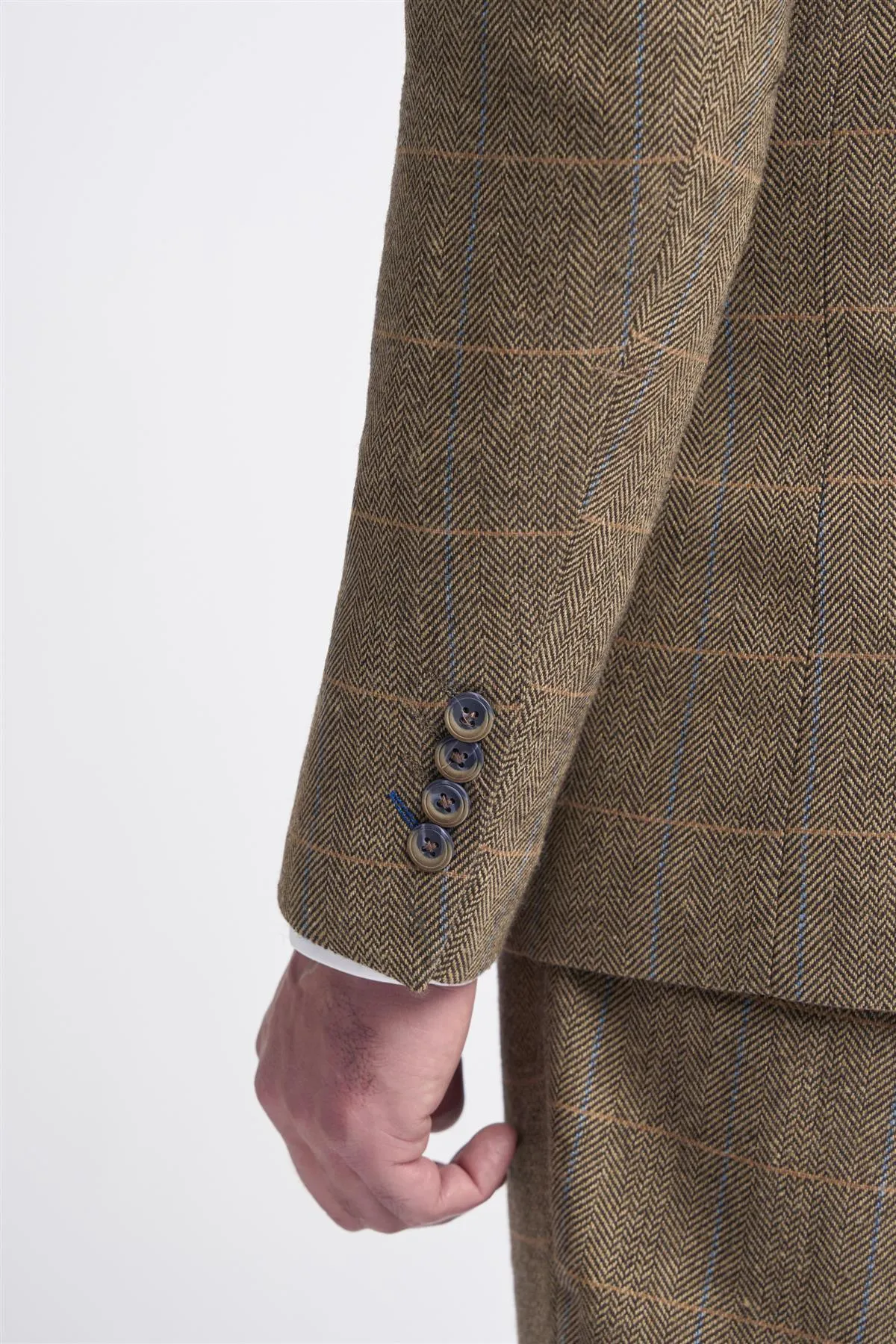 Albert Brown Tweed Check Blazer