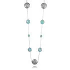 Arabesque Filigree & Stone Necklace (Aqua Chalcedony)