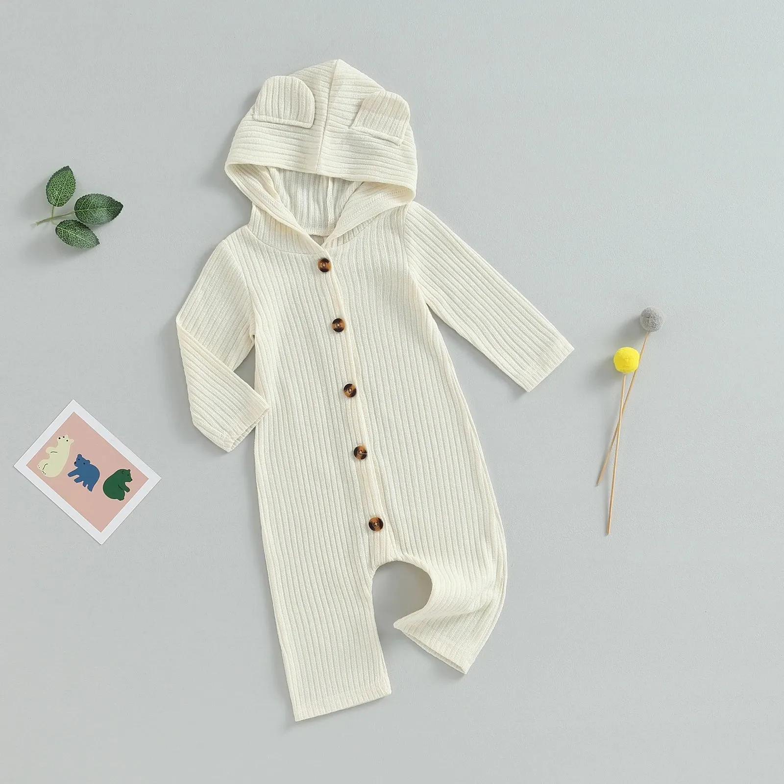 Baby Layette - Gender Neutral Teddy Bear Romper