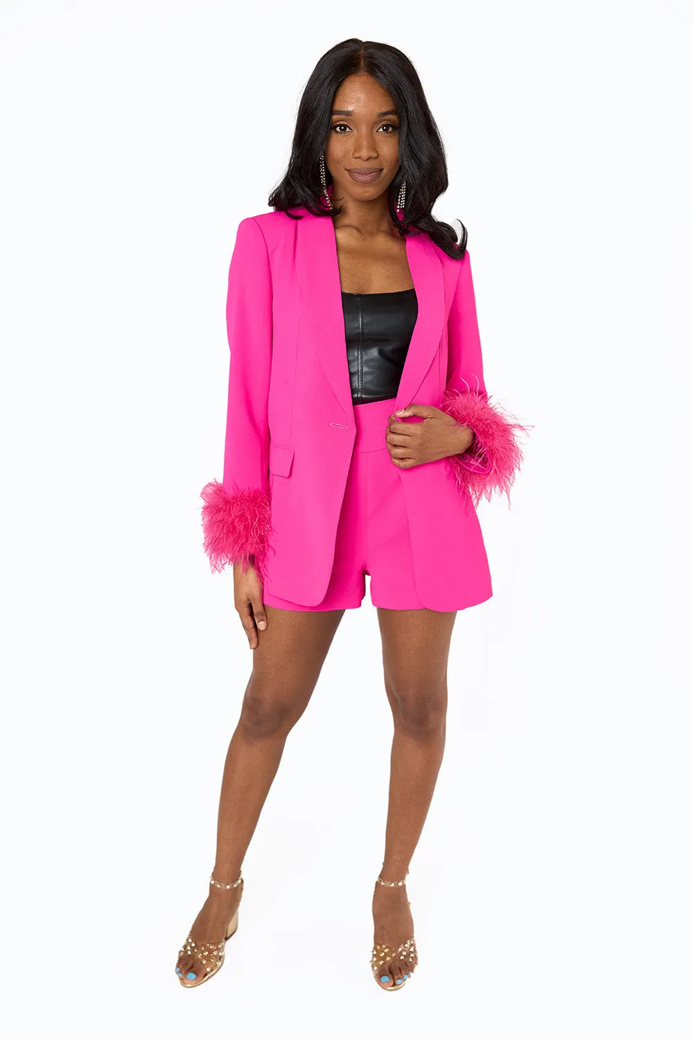 BL Renzo Feather Sleeve Blazer