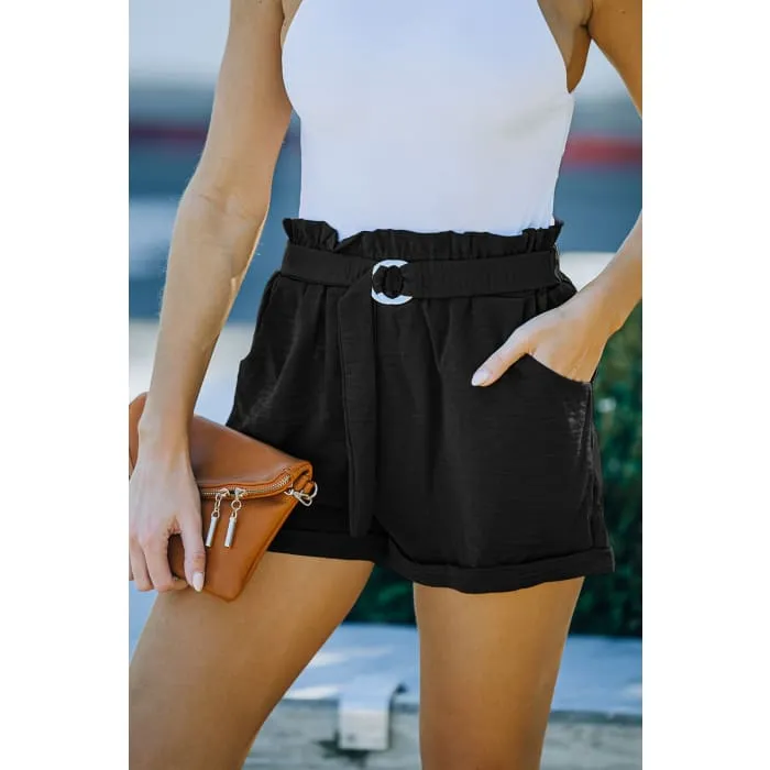 Black Paper Bag Shorts