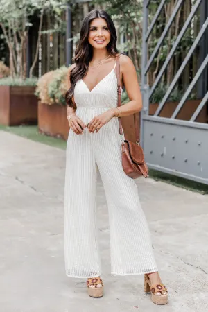 Born To Be Free Beige Crochet Jumpsuit FINAL SALE