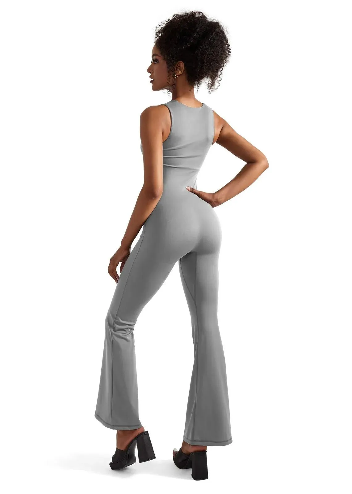 Buttery Soft Sleeveless Flare Jumpsuit