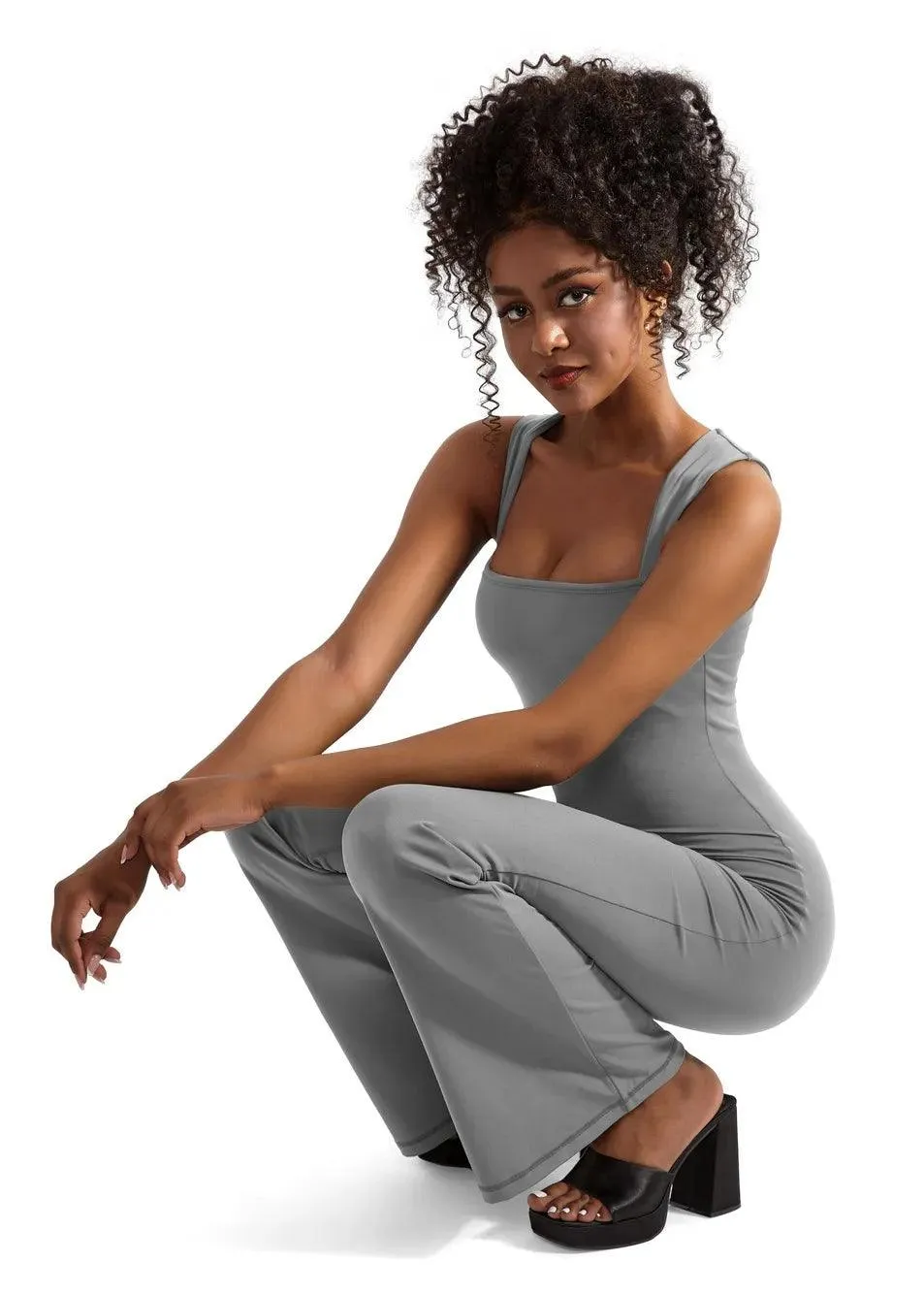 Buttery Soft Sleeveless Flare Jumpsuit