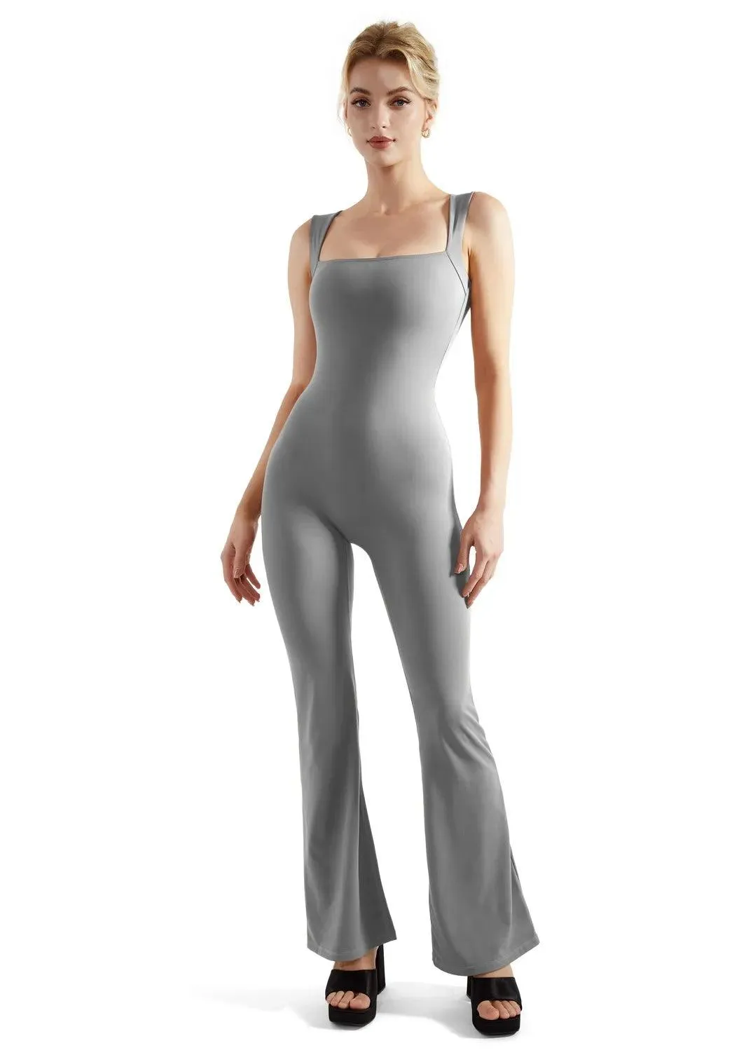 Buttery Soft Sleeveless Flare Jumpsuit