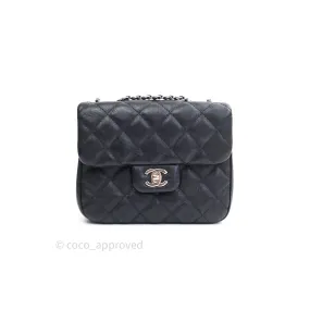 Chane Quilted Small Urban Companion Flap Black Caviar Silver Hardware