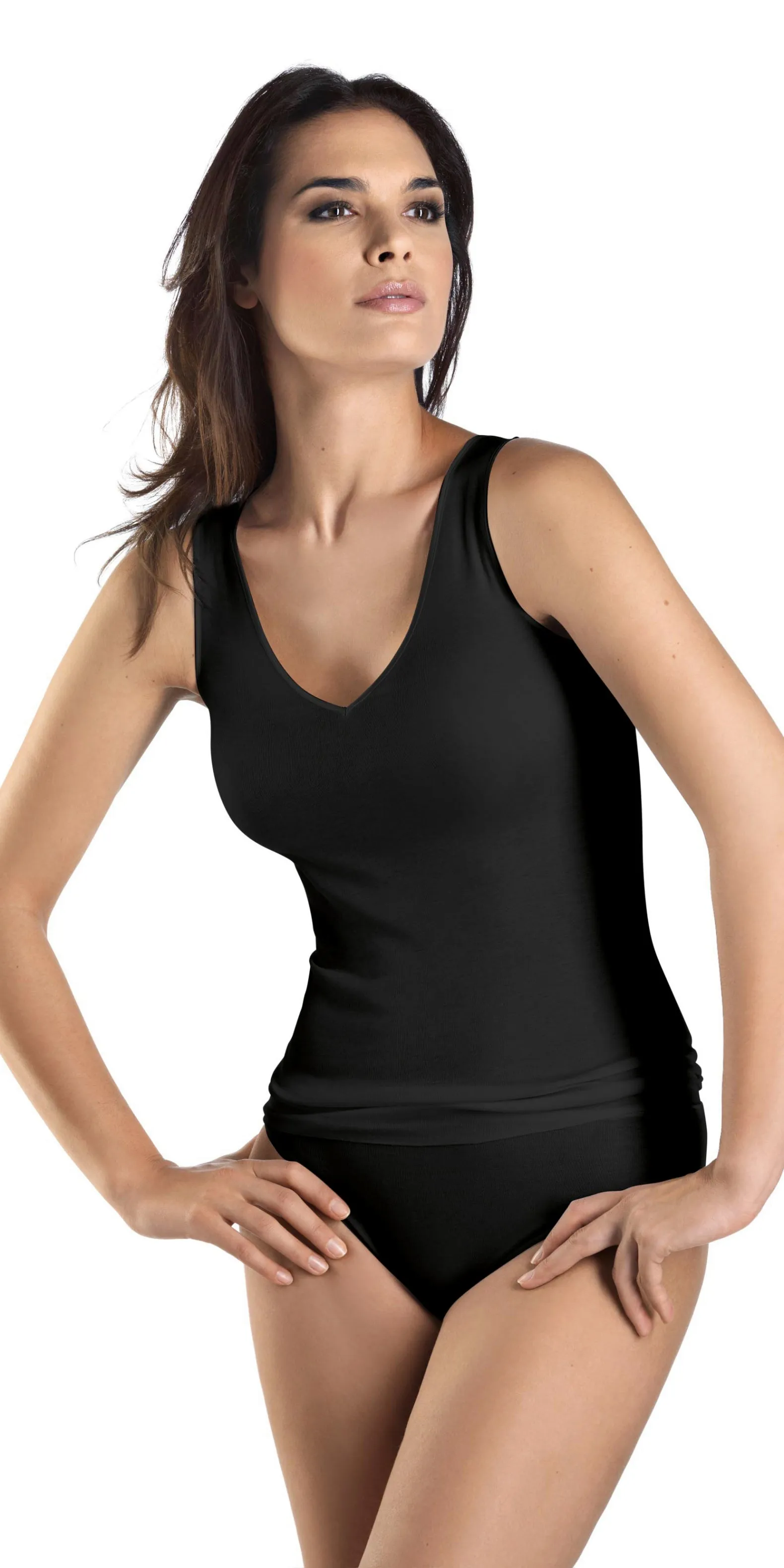 Cotton Seamless V Neck Tank