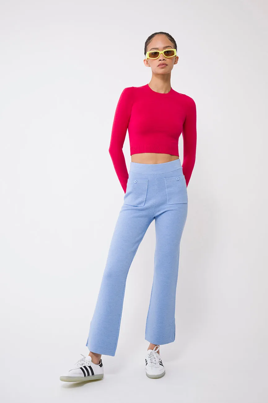 Crimson EcoMerino Long Sleeve Crop Crew