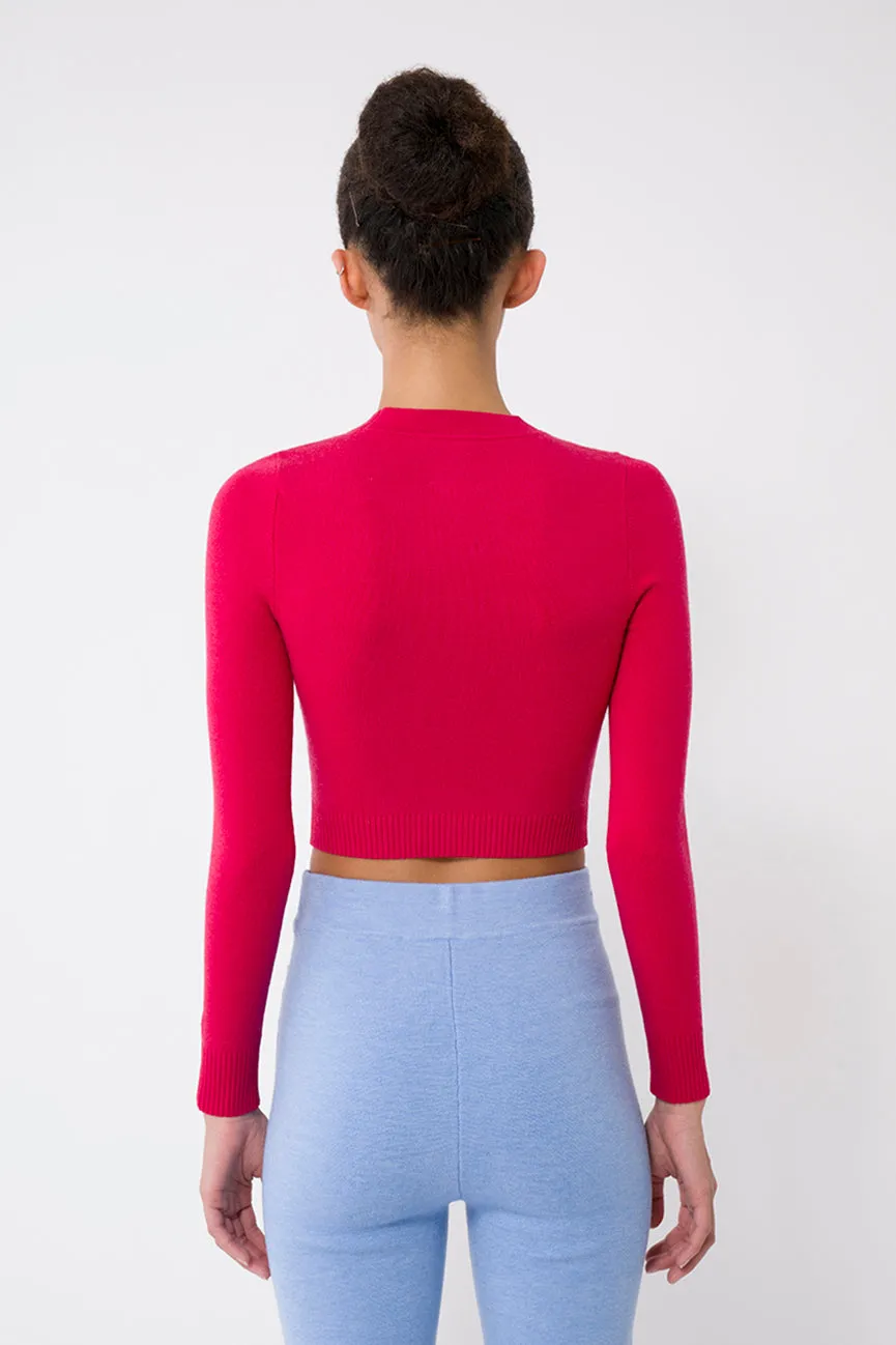 Crimson EcoMerino Long Sleeve Crop Crew