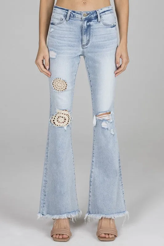 Crochet Flare Jeans