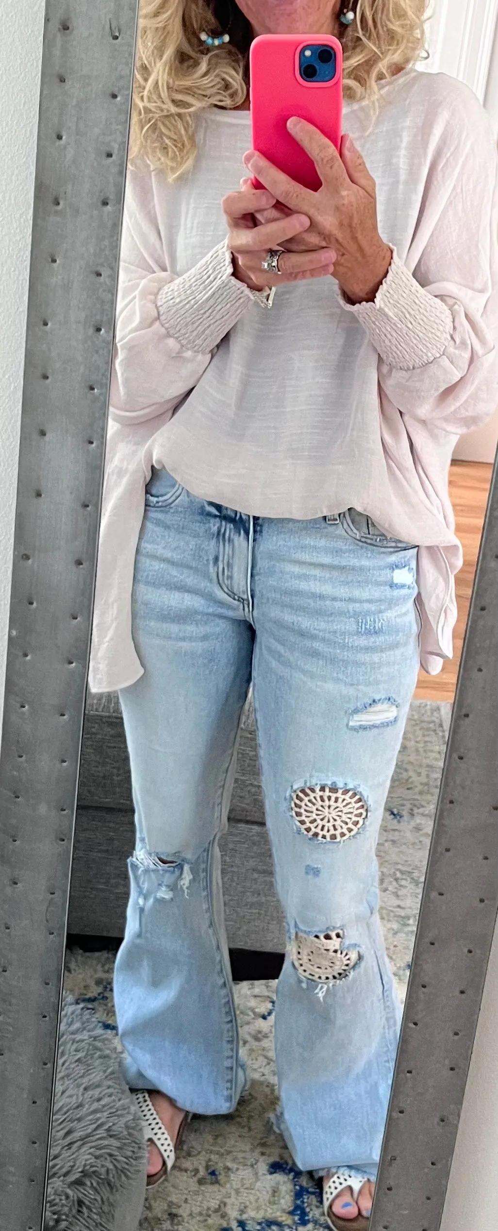 Crochet Flare Jeans