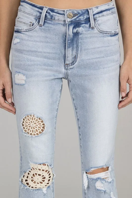 Crochet Flare Jeans