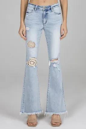 Crochet Flare Jeans