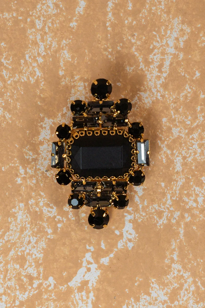 Crystal Brooch With A Centre Stone