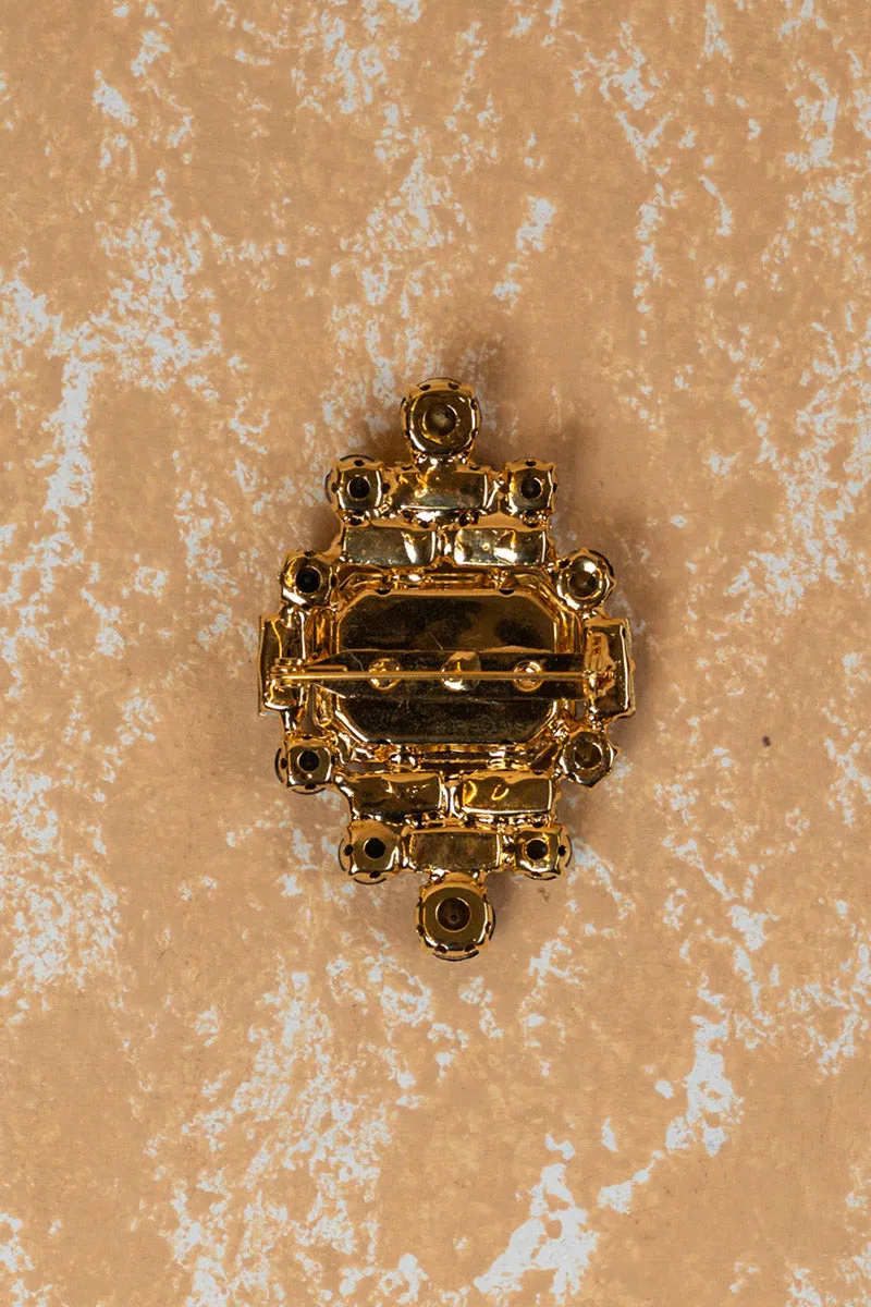 Crystal Brooch With A Centre Stone