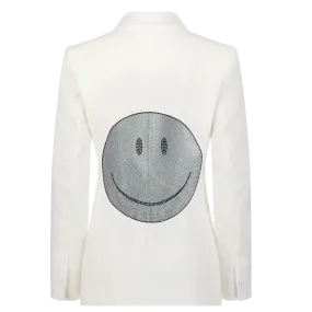 Crystal Smile Blazer - White