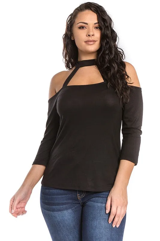 Cut Out Cold Shoulder Top