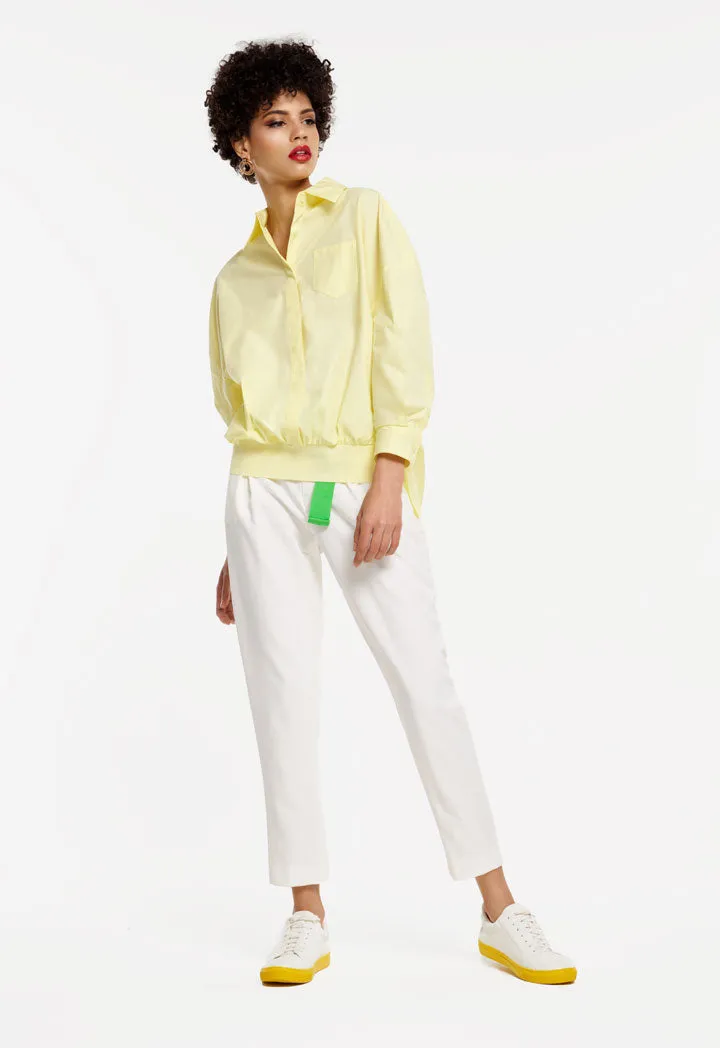 Elastic Rib Hem Shirt