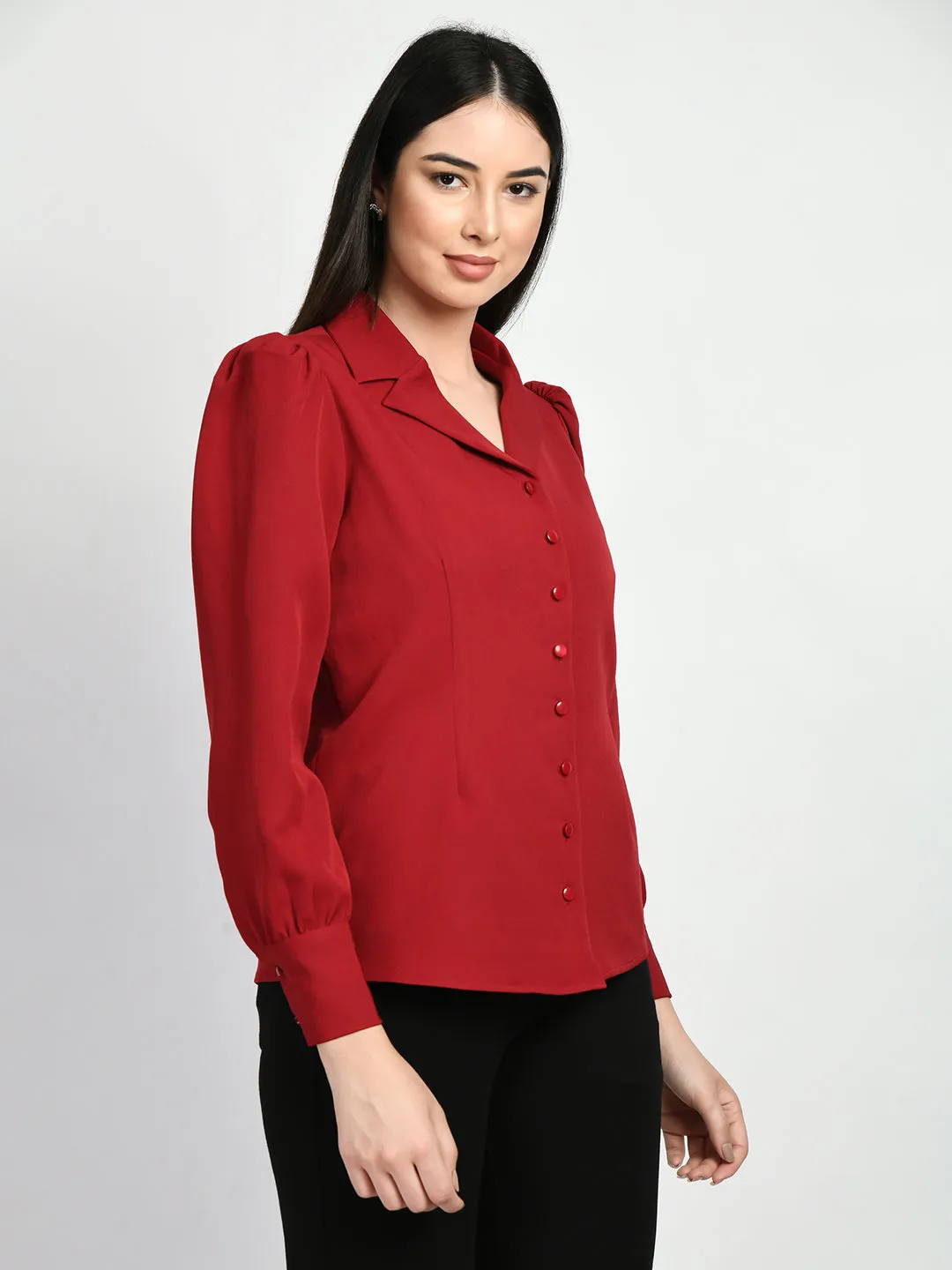 Exude Agility Blazer Top (Red)