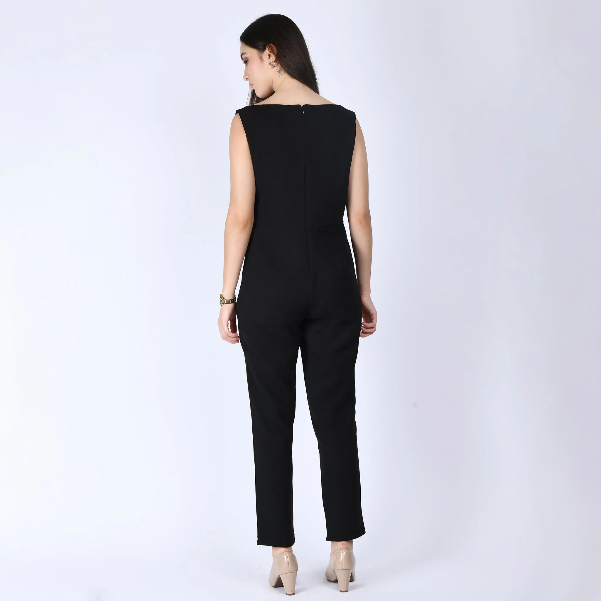 Exude Divinity Straight Fit Jumpsuit (Black)