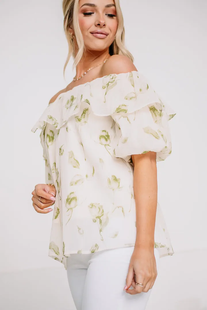 Feminine Feels Floral Off Shoulder Top