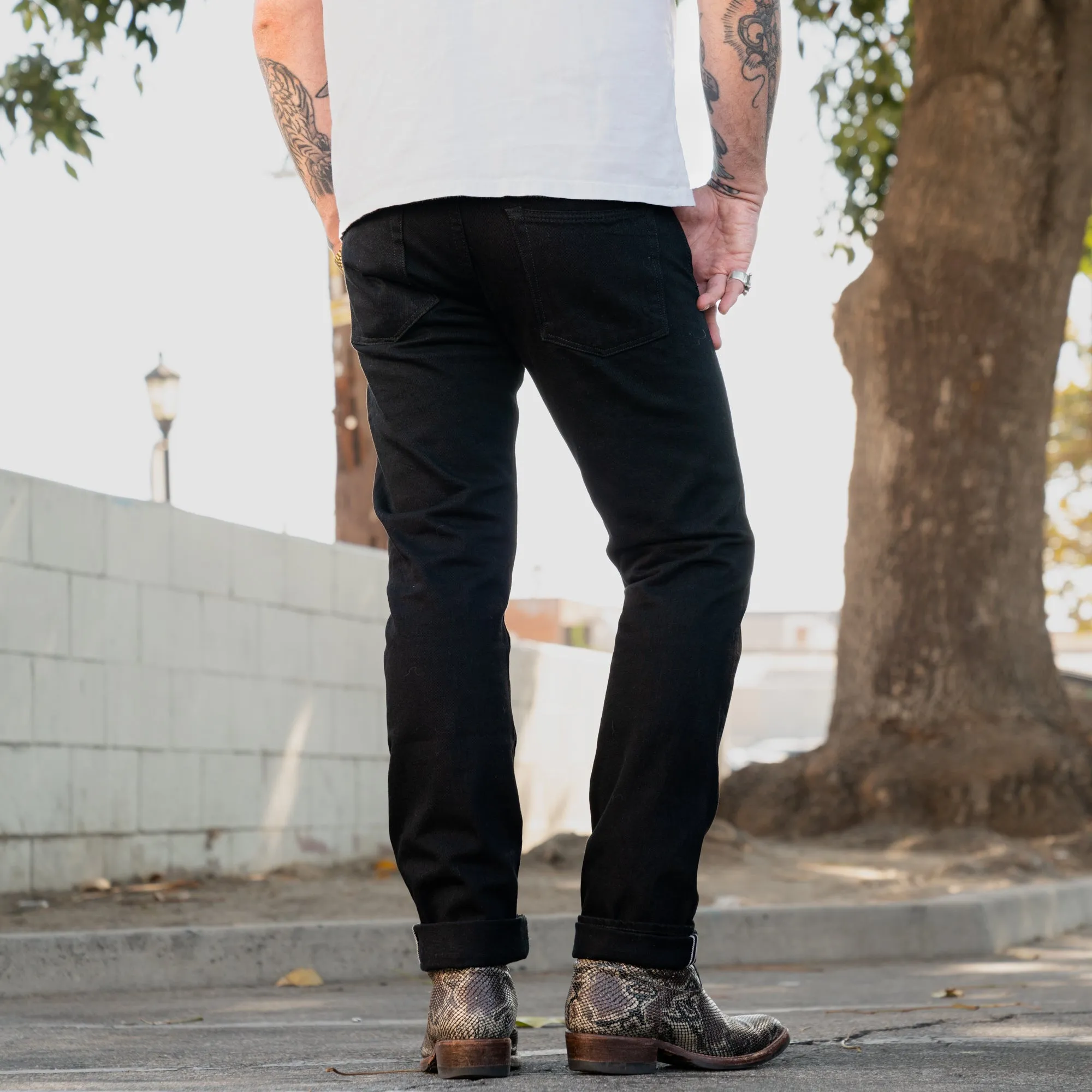 Full Count 1109BKBK Slim Straight Double Black Selvedge Denim