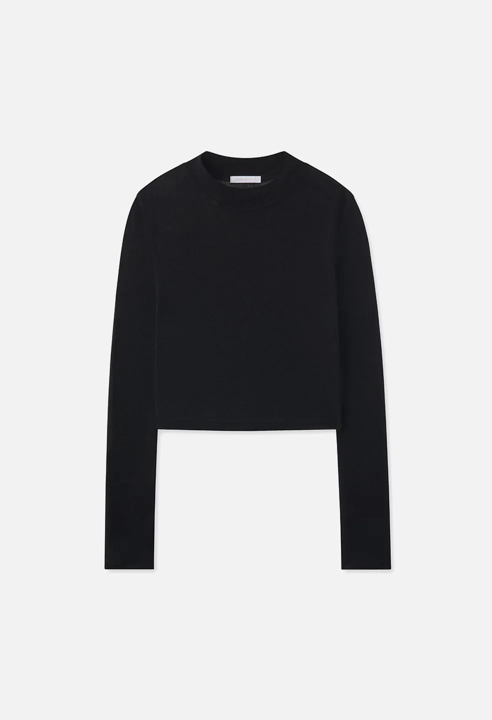 Gauze Rib LS Cropped Tee / Black