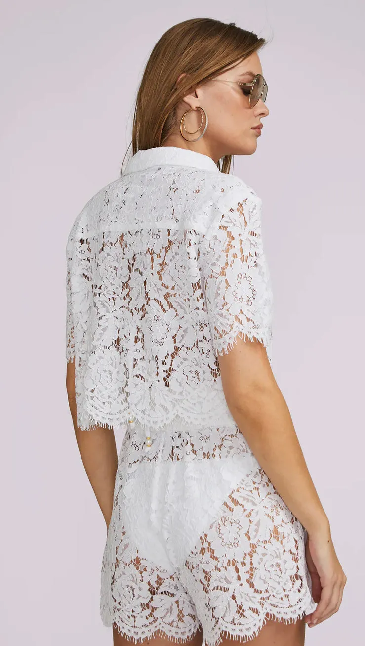 Generation Love - Juni Lace Shirt - White