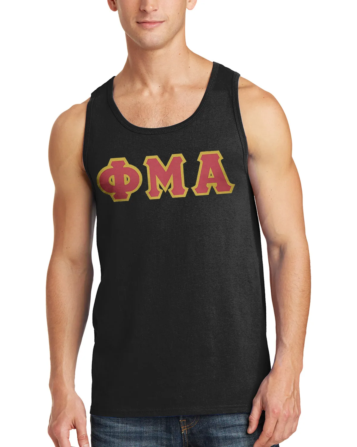 Greek Letter Tank Top, Black