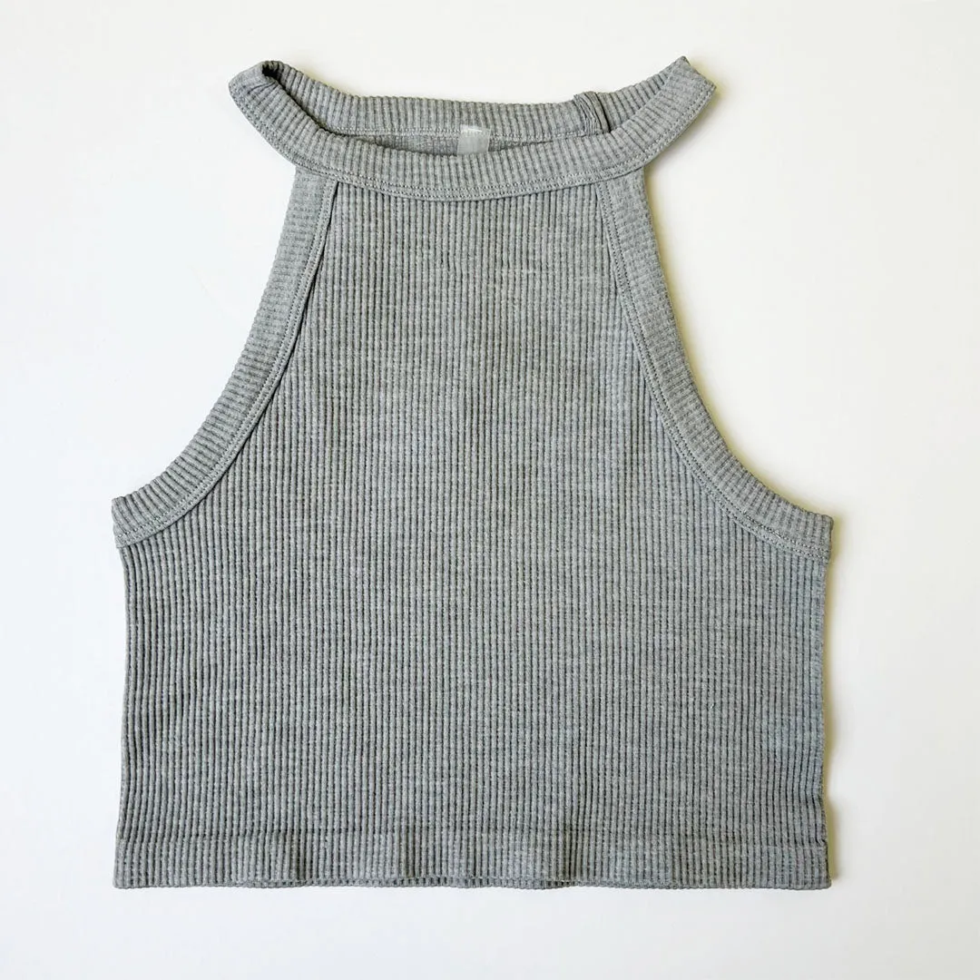 Halterneck Sleeveless Crop Tank Top