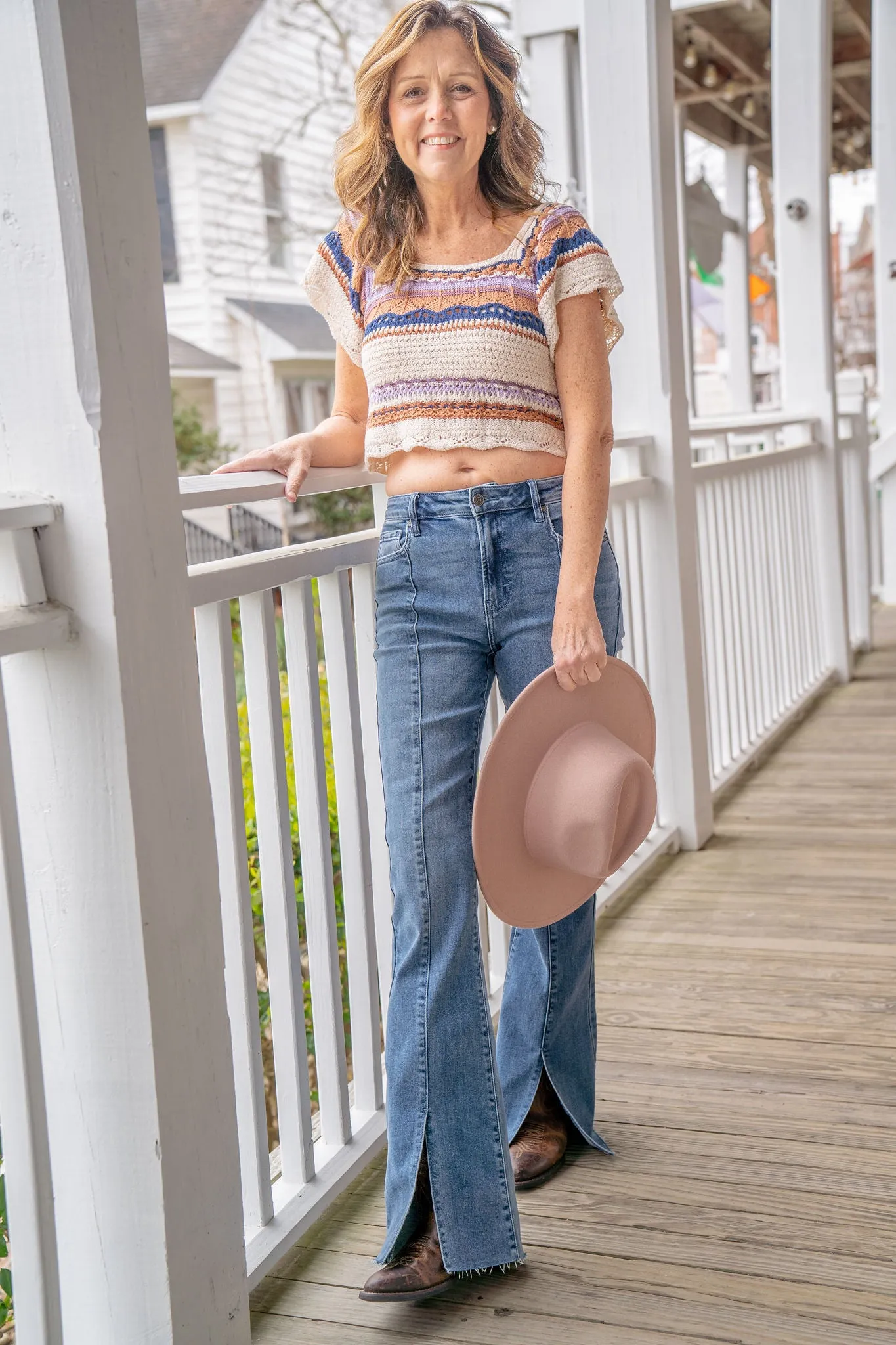 HAPPI HI-RISE FRONT SLIT JEANS