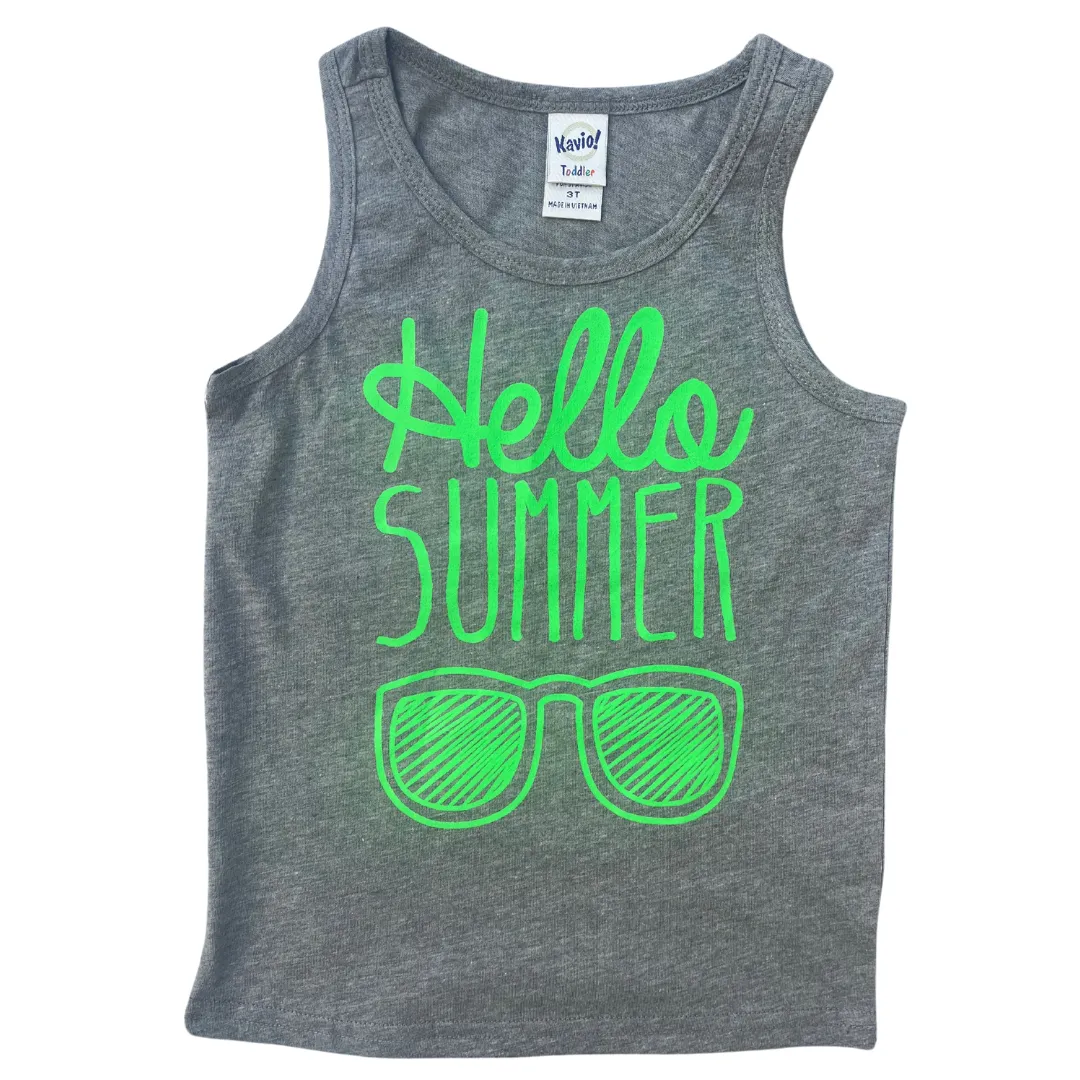 Hello Summer Grey Tank Top