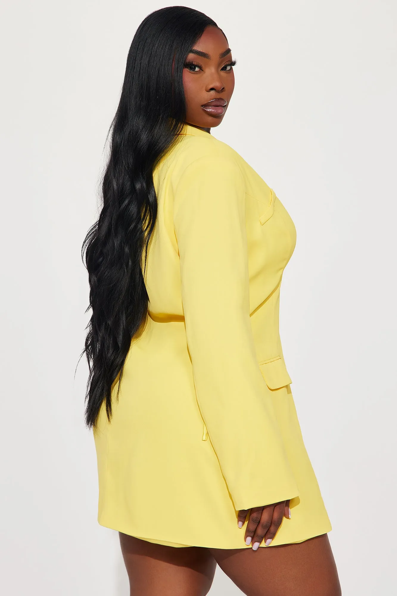 Jade Blazer Mini Dress - Yellow