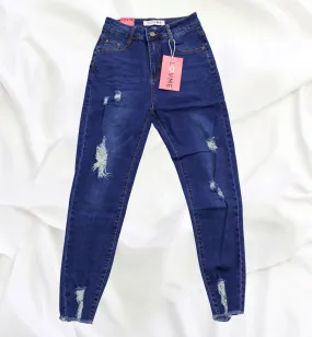 JEANS ESTILO SKINNY CON DETALLES DE DESTRUCCIN LV90188