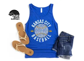 Kansas City Baseball Faux Glitter Jersey Tank Top |