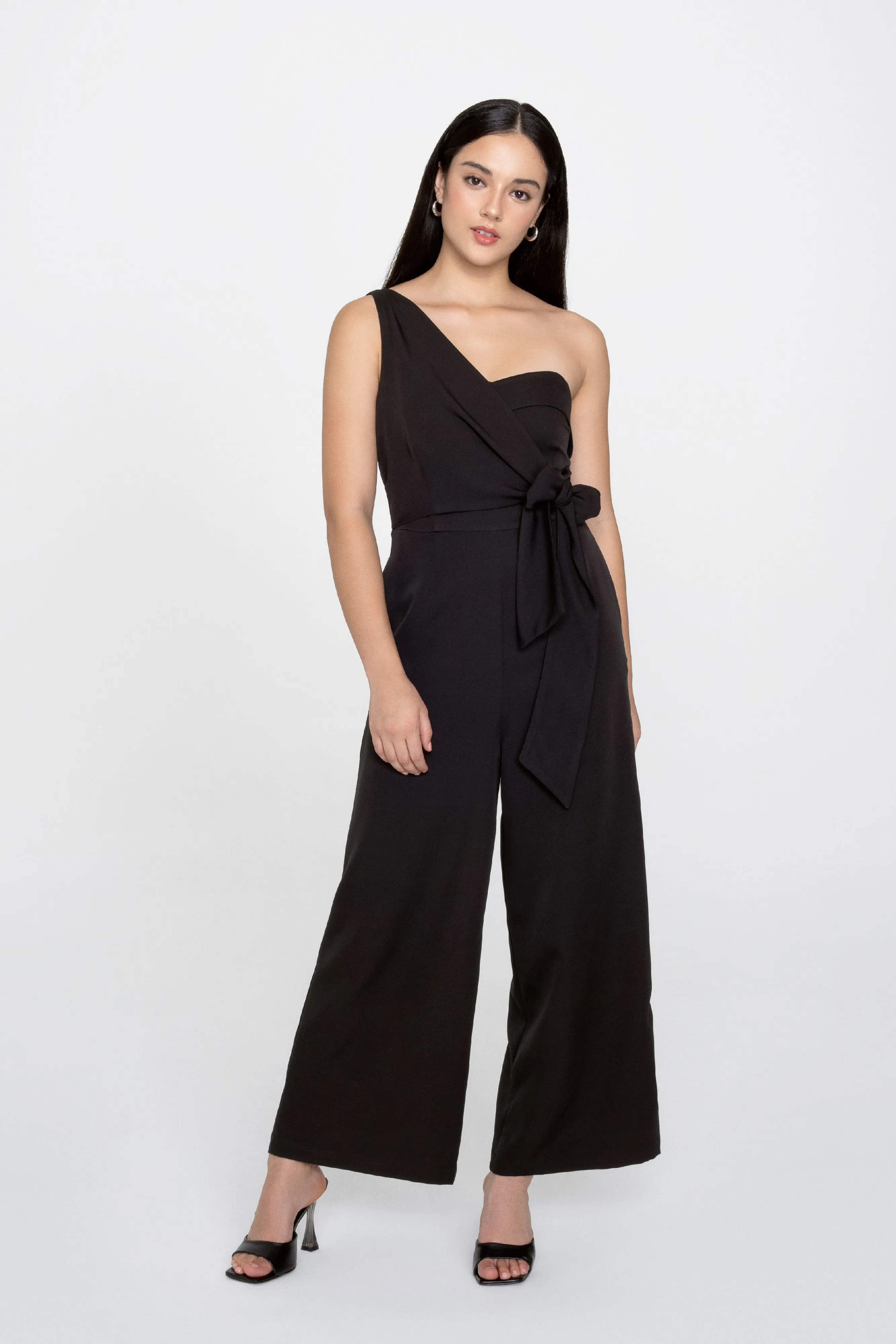 Keilani Toga Jumpsuit in Black (with detachable straps)