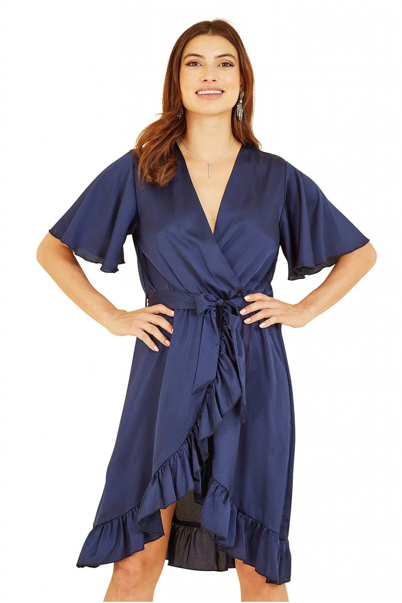 Mela London Satin Wrap Dress