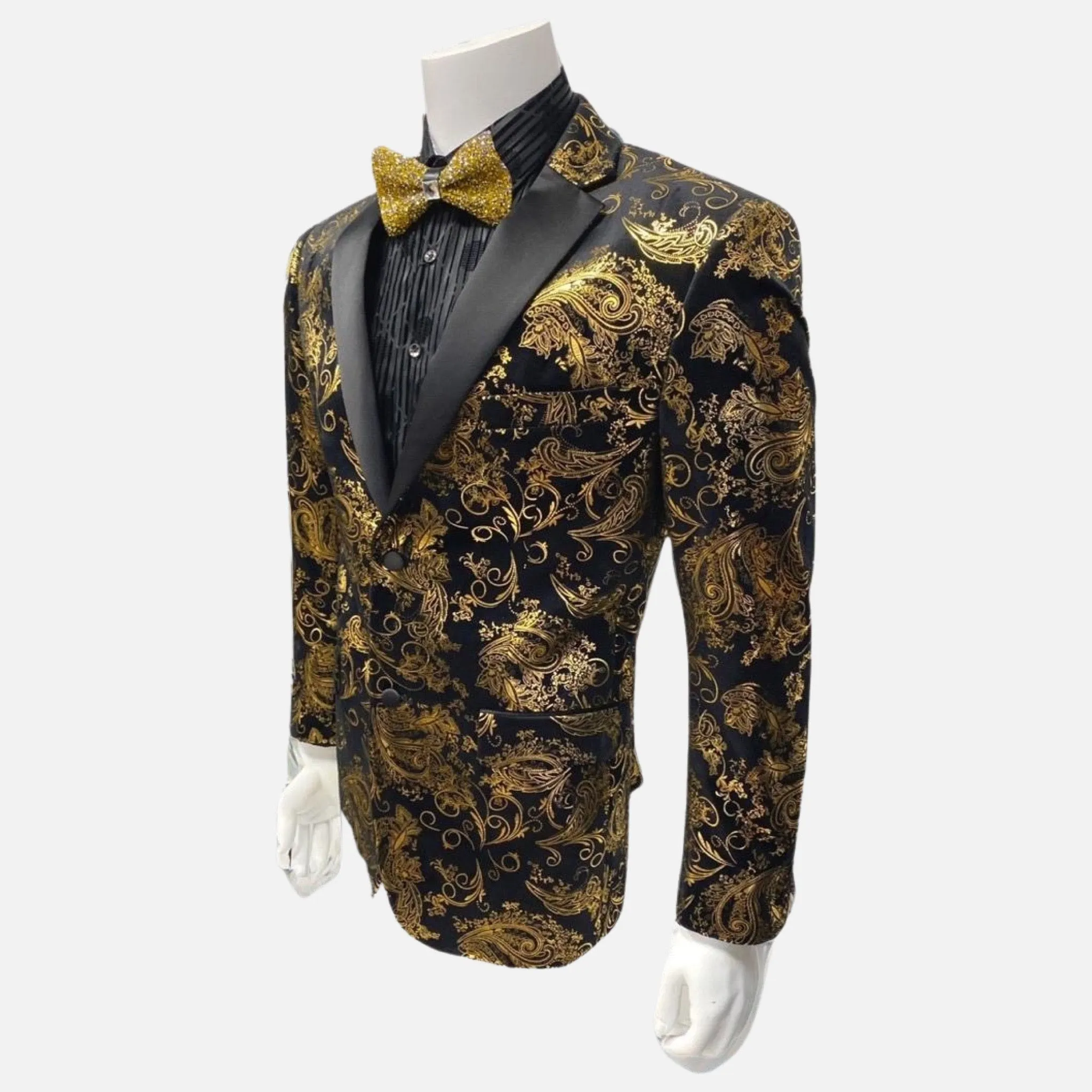 Mens Gold Velvet Style Tuxedo Blazer/Dinner Jacket