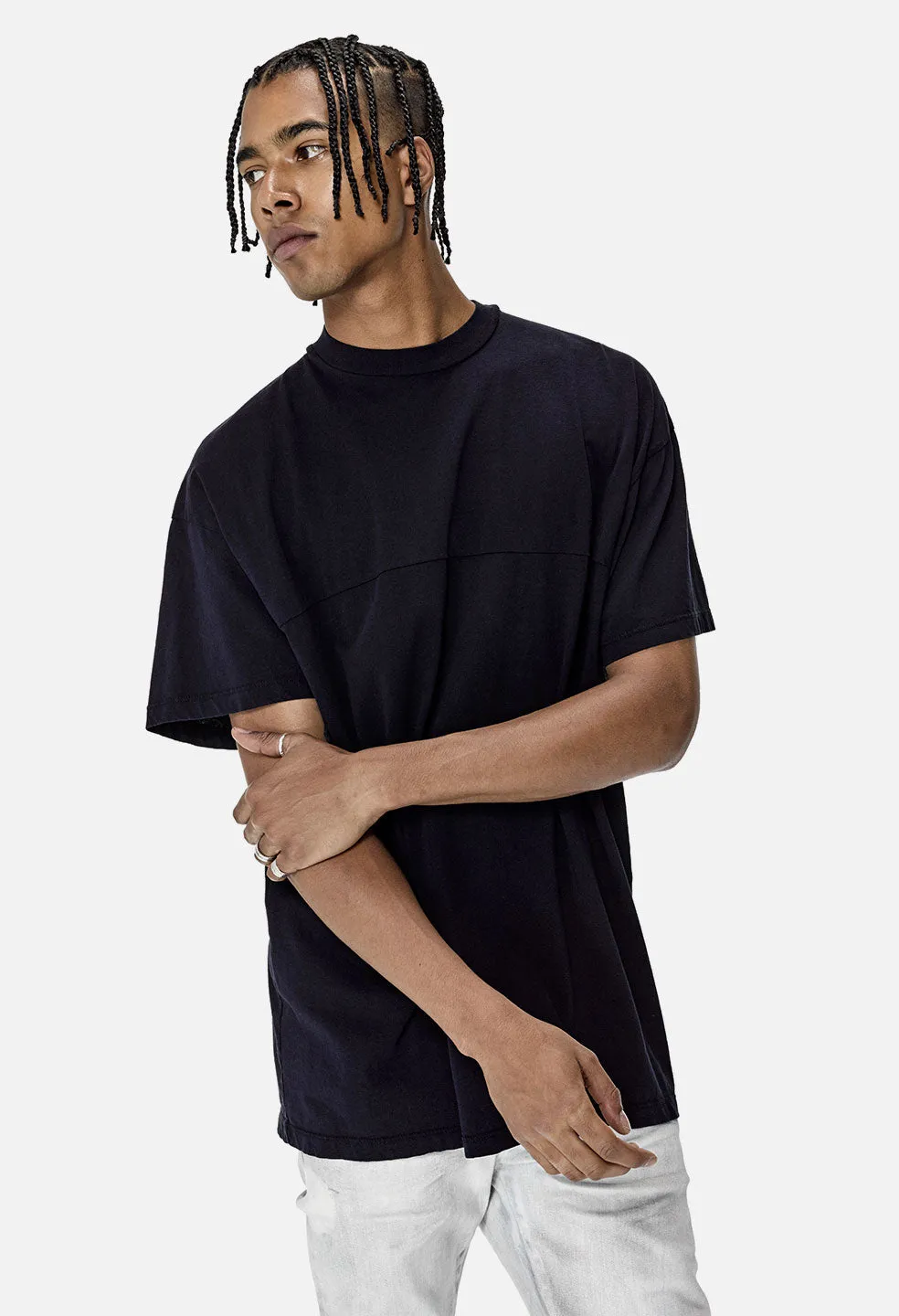 Mock Panel Tee / Dark Navy