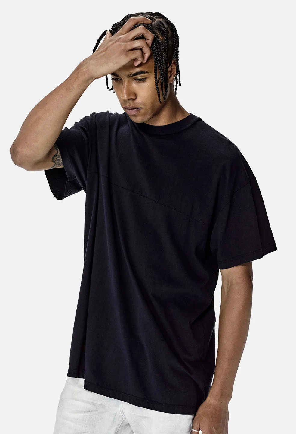 Mock Panel Tee / Dark Navy