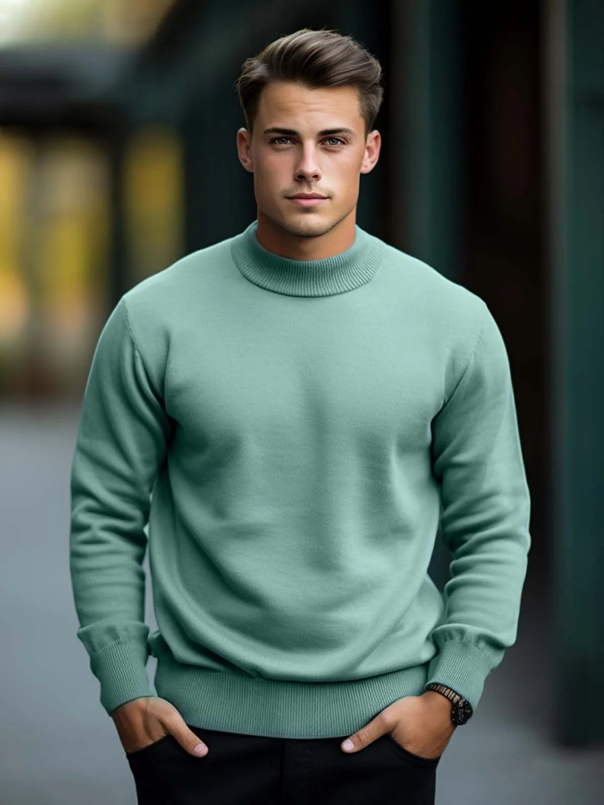 Mockneck Washable Sweater