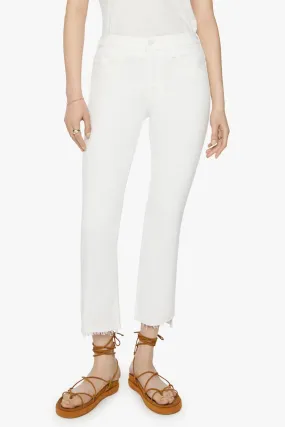 Mother Insider Crop Step Fray White