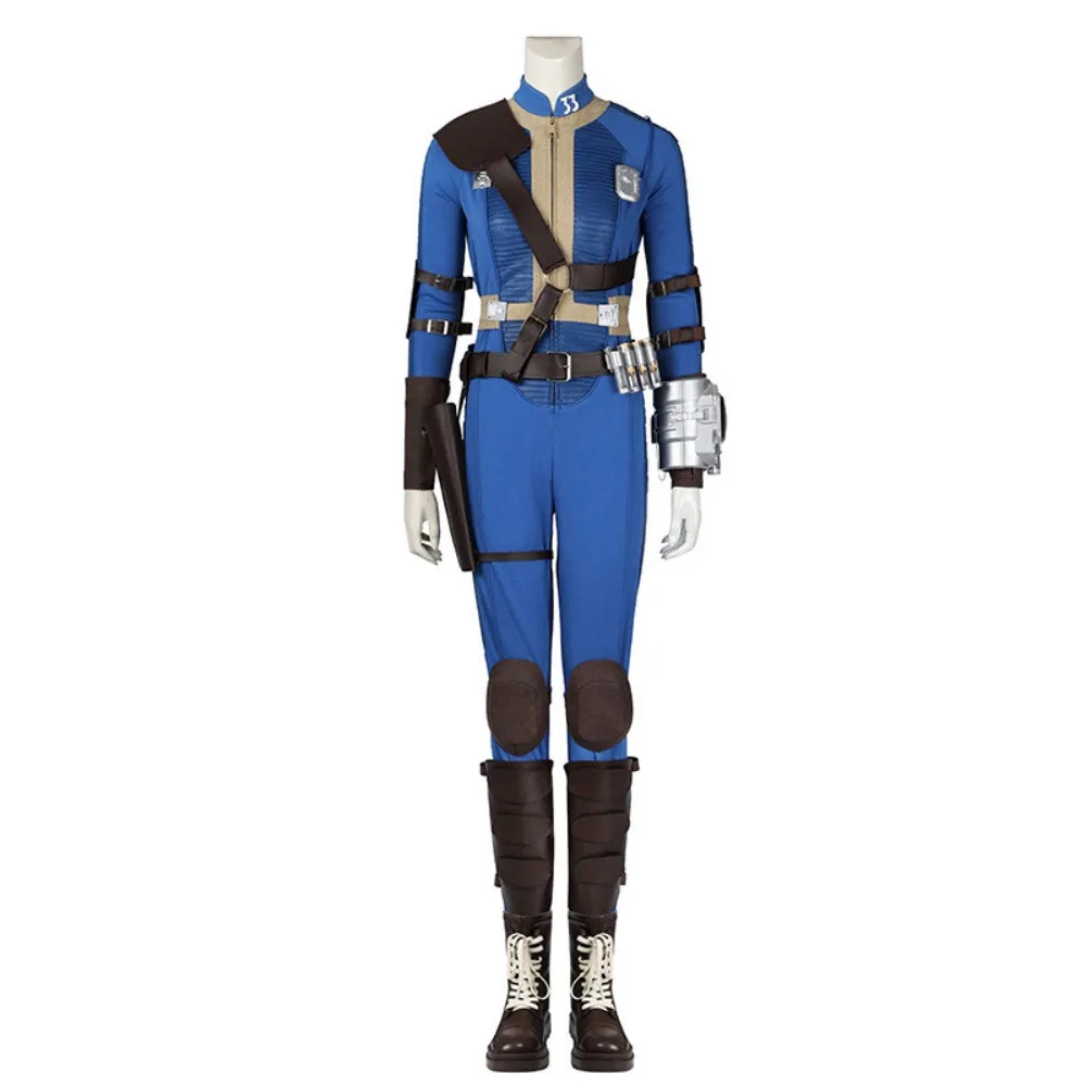 【New Arrival】Xcoser Fallout Lucy Cosplay Costume Jumpsuit Bodysuit Belt Accessories Full Set