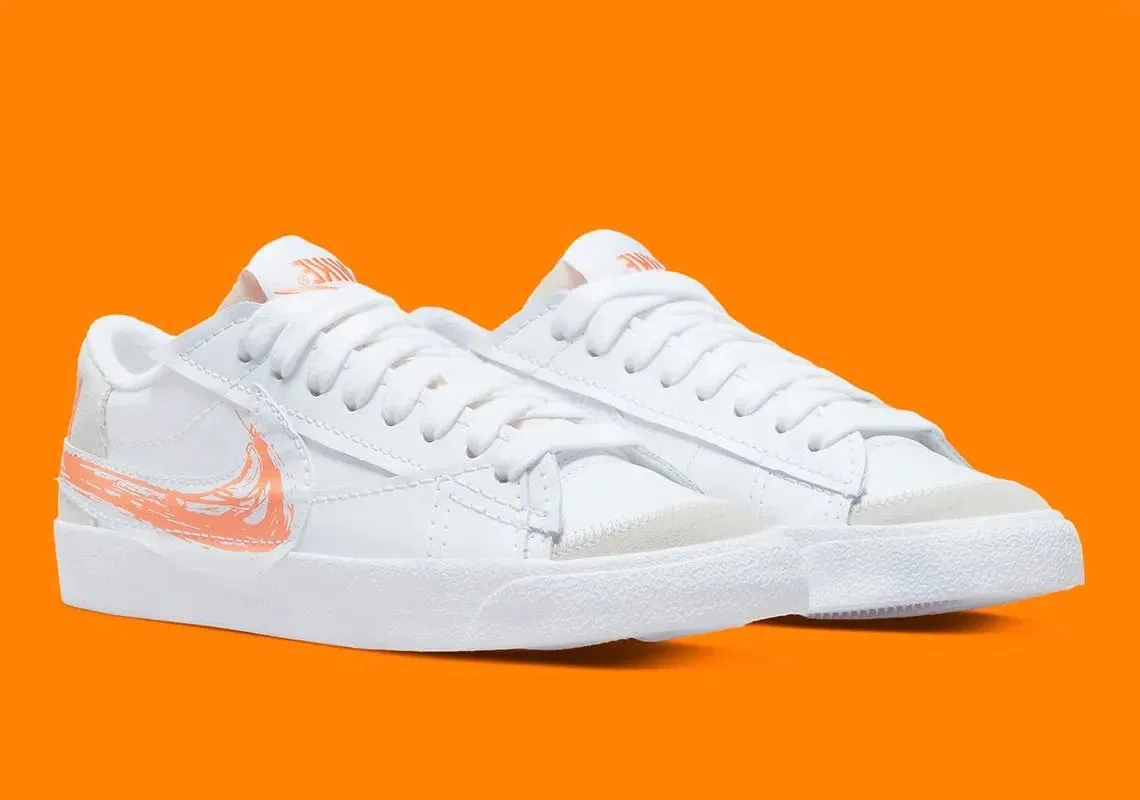 Nike Blazer Low '77 Jumbo Scribble Swoosh White Orange Trance