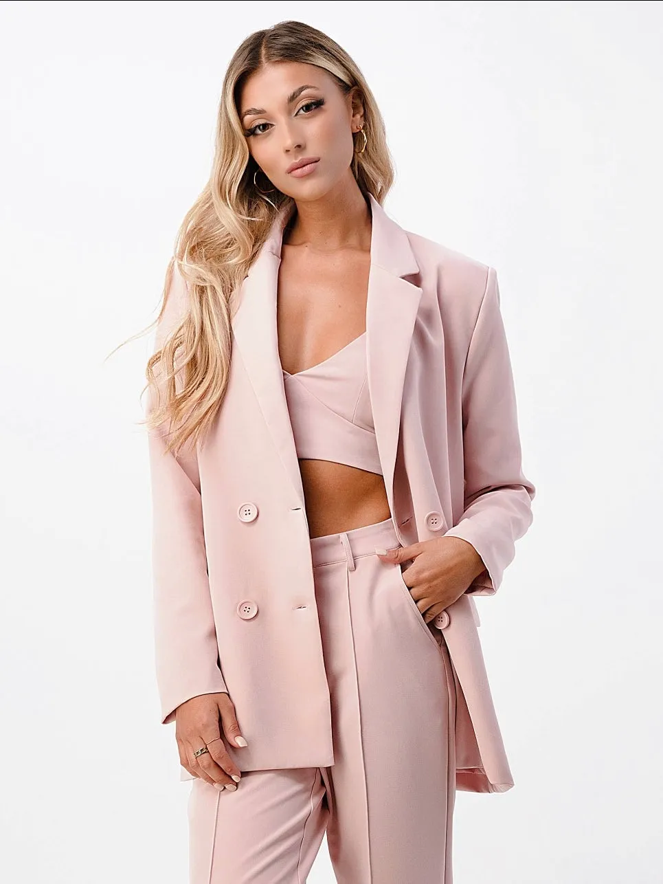 Oversized Celine Blazer | Blush