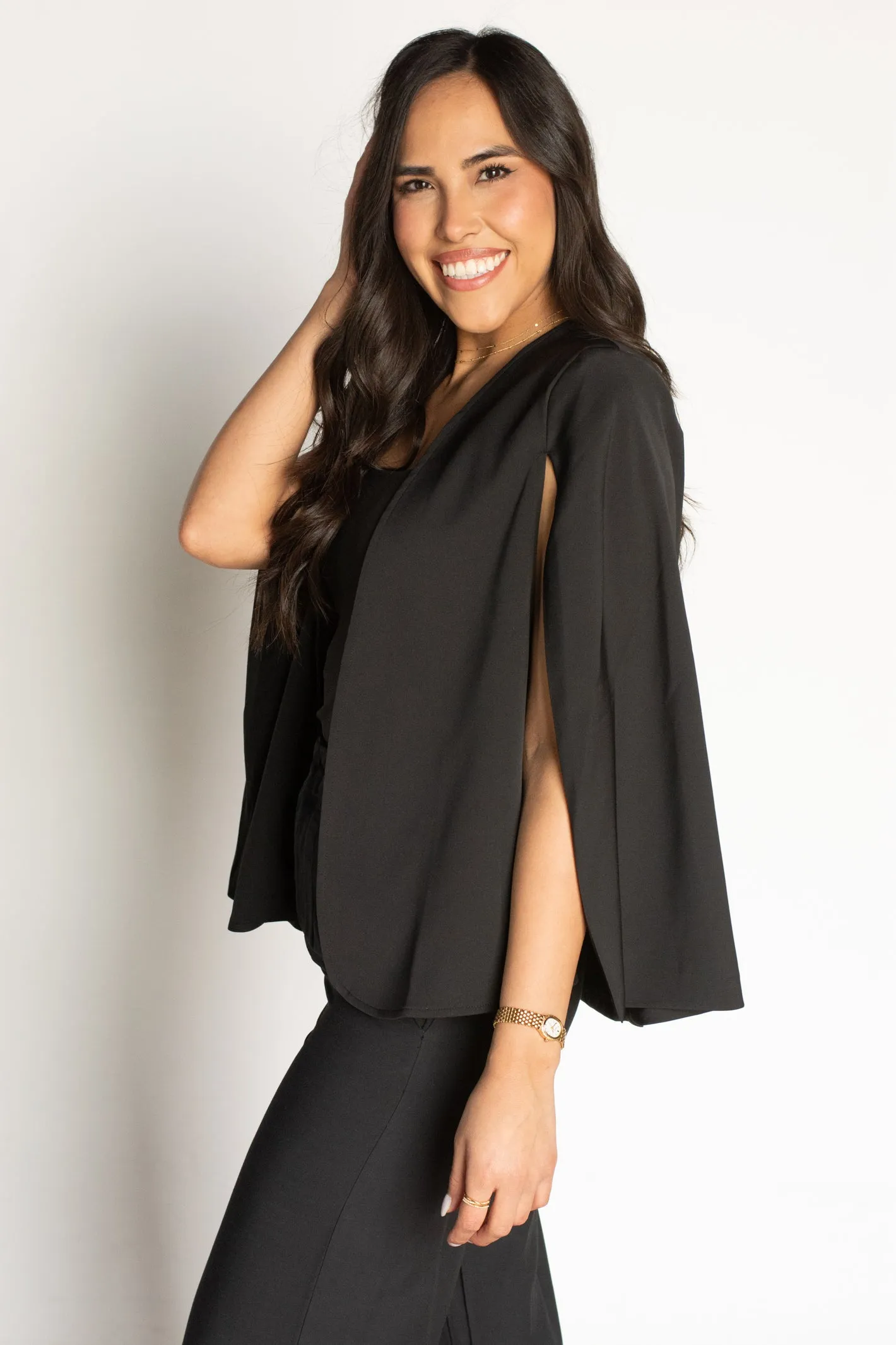 Perfect Company Black Cape Blazer