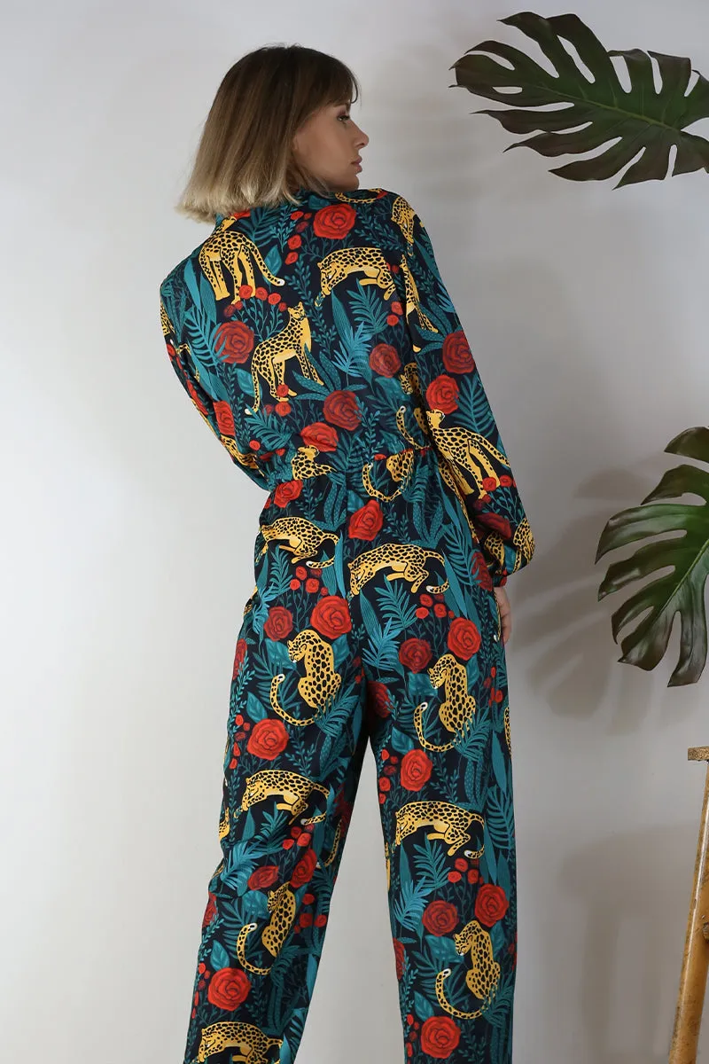 Printed Long Sleeve Jumpsuit