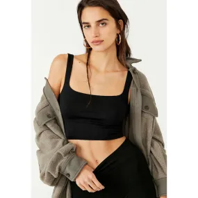 Scoop Neck Crop - Black